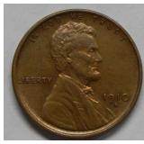 1910 S Lincoln Wheat Cent Coin - Red & Brown
