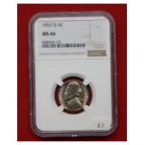 1957 D Jefferson Nickel NGC MS66
