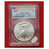 2021 Silver Eagle 1oz PCGS MS69 Type I