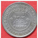 1796 Brazil 80 Reis Counterstamp 40 Res