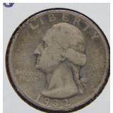 1932 S Washington Silver Quarter