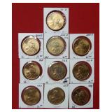(10) Sacagawea Golden Dollar Coins