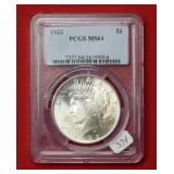 1922 Peace Silver Dollar PCGS MS64