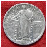 1917 S Standing Liberty Silver Quarter - Type II