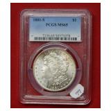 1881 S Morgan Silver Dollar PCGS MS65