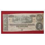 1864 $10 Confederate Note  #38896