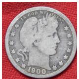 1900 O Barber Silver Quarter Coin