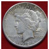 1924 S Peace Silver Dollar Coin