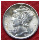 1945 S Mercury Silver Dime - Micro S