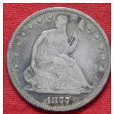 1877 Seated Liberty Silver Half Dollar