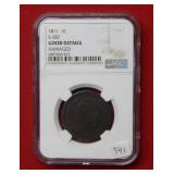 1811 Large Cent NGC Good Details - Damaged
