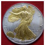 2000 Colorized Silver Eagle 1 oz .999 Silver