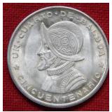 1953 Panama 25 Centavos Silver Coin
