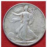 1937 D Walking Liberty Silver Half
