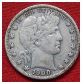 1900 S Barber Silver Half Dollar Coin