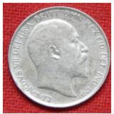 1910 Great Britain 6 Pence Silver Coin