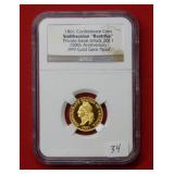 1861 Confederate 1 Cent Gold- Smithsonian Restrike