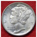 1938 S Mercury Silver Dime