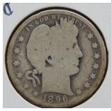 1896 O Barber Silver Quarter