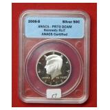 2008 S Kennedy Silver Half Dollar ANACS PR70 DCAM