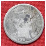 1899 O Barber Silver Dime