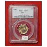 1913 Type I Buffalo Nickel PCGS MS64