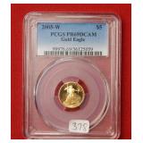 2005 W 1/10oz $5 Gold Eagle PCGS PR69DCAM