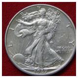 1937 S Walking Liberty Silver Half Coin