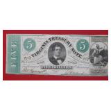 1862 $5 Virginia Treasury Note #9989