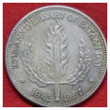 1967 Philippines Peso 25th Ann. Bataan Day -Silver