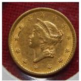 1852 Type I $1 Liberty Gold Coin