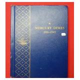 Lot of 48 Mercury Silver Dimes - free book