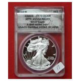 2016 W Silver Eagle ANACS PR70 DCAM 1 oz