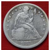 1872 Seated Liberty Silver Dollar