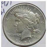 1921 Peace Silver Dollar