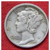 1919 S Mercury Silver Dime