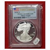 2020 S Silver Eagle 1oz PCGS PR70 DCAM