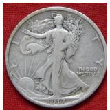 1917 S Walking Liberty Silver Half