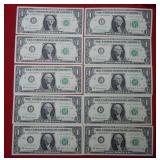 (10)  1963 Federal Reserve Notes - UNC