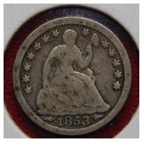 1853 Seated Liberty Half Dime - with Arrows