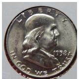 1958 D Proof Franklin Silver Half Dollar