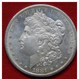 1881 S S Morgan Silver Dollar Coin