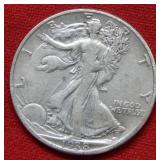 1938 D Walking Liberty Silver Half Dollar Coin