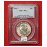 1951 S Franklin Silver Half Dollar PCGS MS63