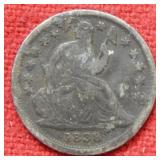1838 Seated Liberty Silver Half Dime - No Drapery