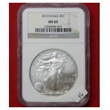 2010 Silver Eagle Coin NGC MS69 1oz Silver