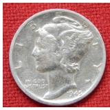 1945 S Mercury Silver Dime - Micro S