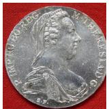 1780 Maria Theresa Restrike Silver Coin