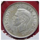 1941 Canadian Silver Half Dollar Coin