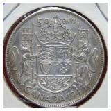 1945 Canadian Silver Half Dollar Coin